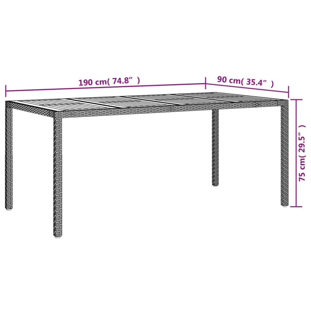 Set da Pranzo da Giardino 9 pz con Cuscini Nero in Polyrattan 3187401