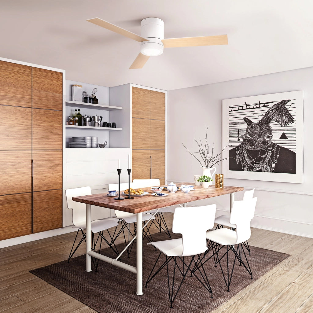 Ventilatore da Soffitto con Luce LED ¨C zephmum ¨C Bianco ?112x25 cm