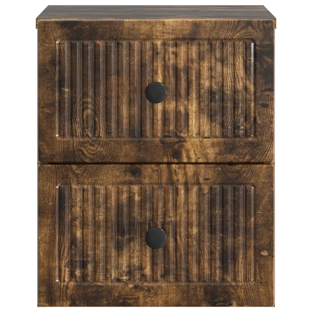 Mobiletto da notte a muro 2 pcs Rovere Fumo 33 x 34,5 x 40 cm 897966