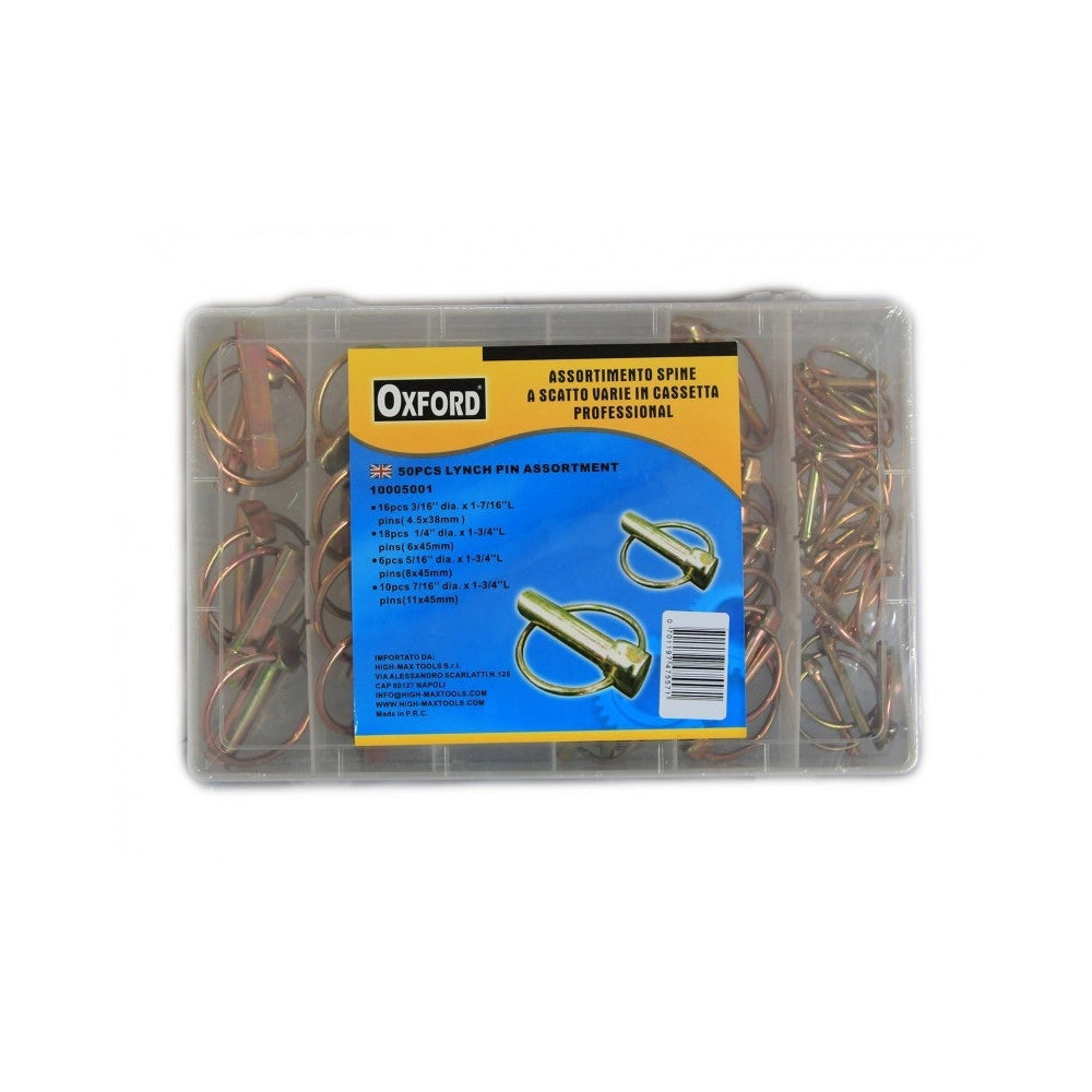 Trade Shop - Kit Set Assortimento 50 Spine Coppiglie A Scatto Fermi Coppiglie Perni Spinotti -