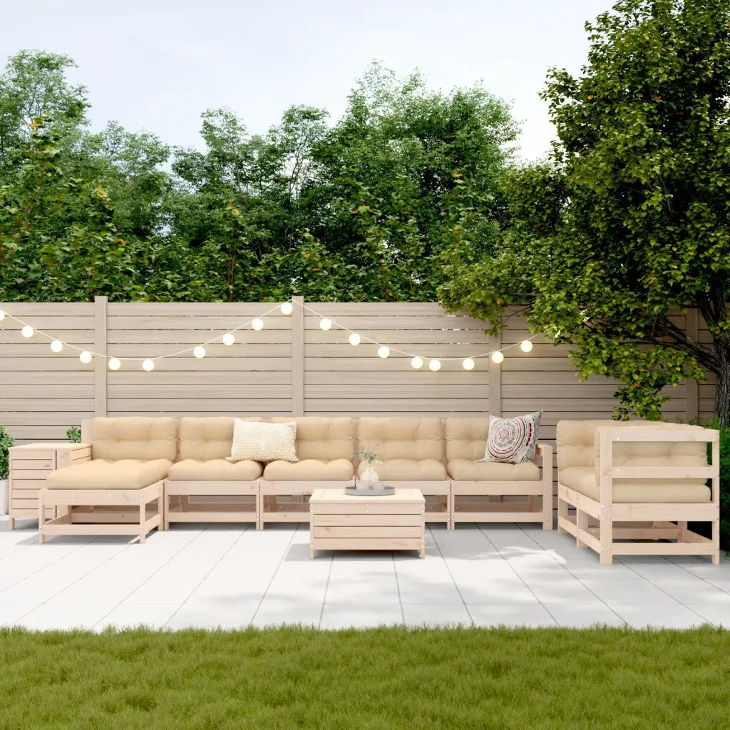 Set Divani da Giardino 10 pz in Legno Massello di Pino 3250664