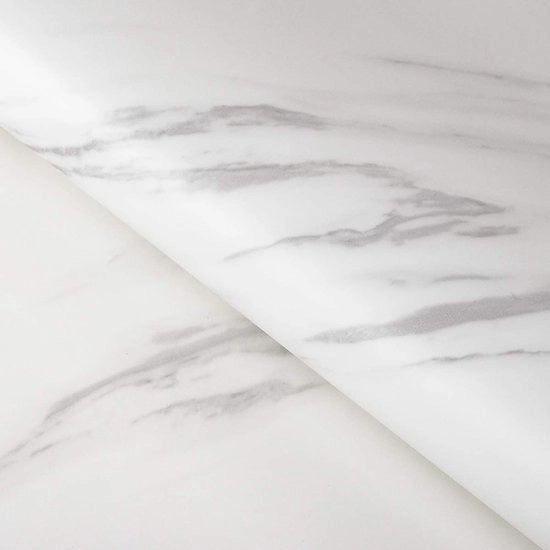 Foglia decorativa con effetto marmo autoadesivo - 1 pezzo - bianco con grigio chiaro
