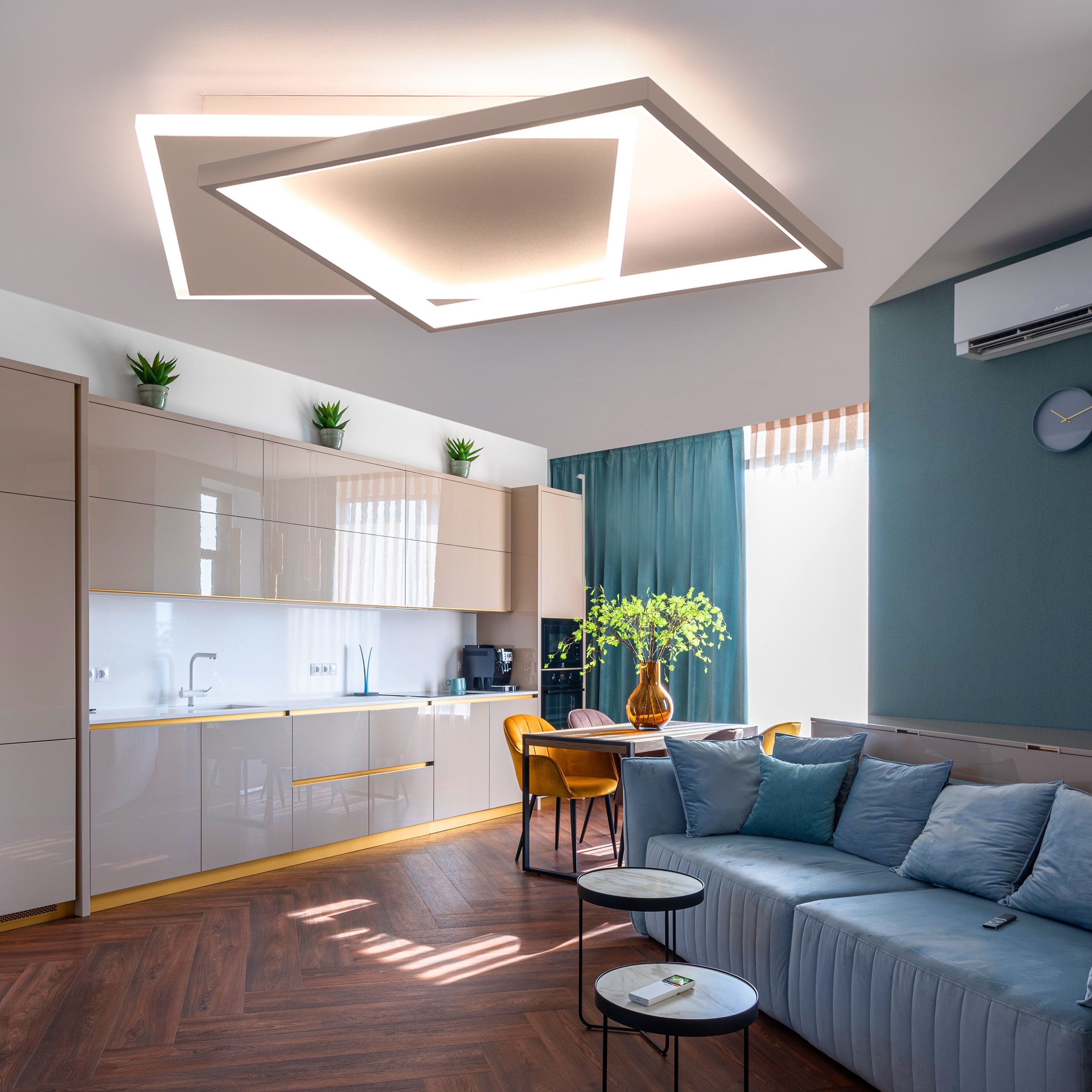 ZMH Lampada da soffitto plafoniera LED 44W dimmerabile quadrata bianca per camera letto