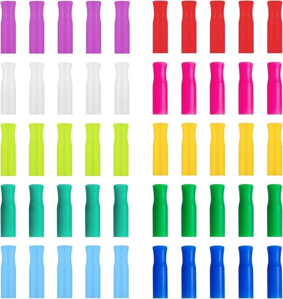 Reticoli siliconici multicolori - 50 pezzi - riutilizzabili e sicuri per l'alimentazione - adatti per rietelli in acciaio inossidabile 1/4 pollice con punte in silicone