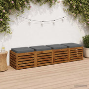 Cuscini per Sedia in 4 Pezzi VUGHT 4 pcs 100% Poliestere Blu 946272