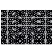 Tappeto tappetino Nero e Argento Motivo Geometrico Viscosa e Cotone 140 x 200 cm Tessuto a Mano Moderno Stile Glam Soggiorno Camera da Letto