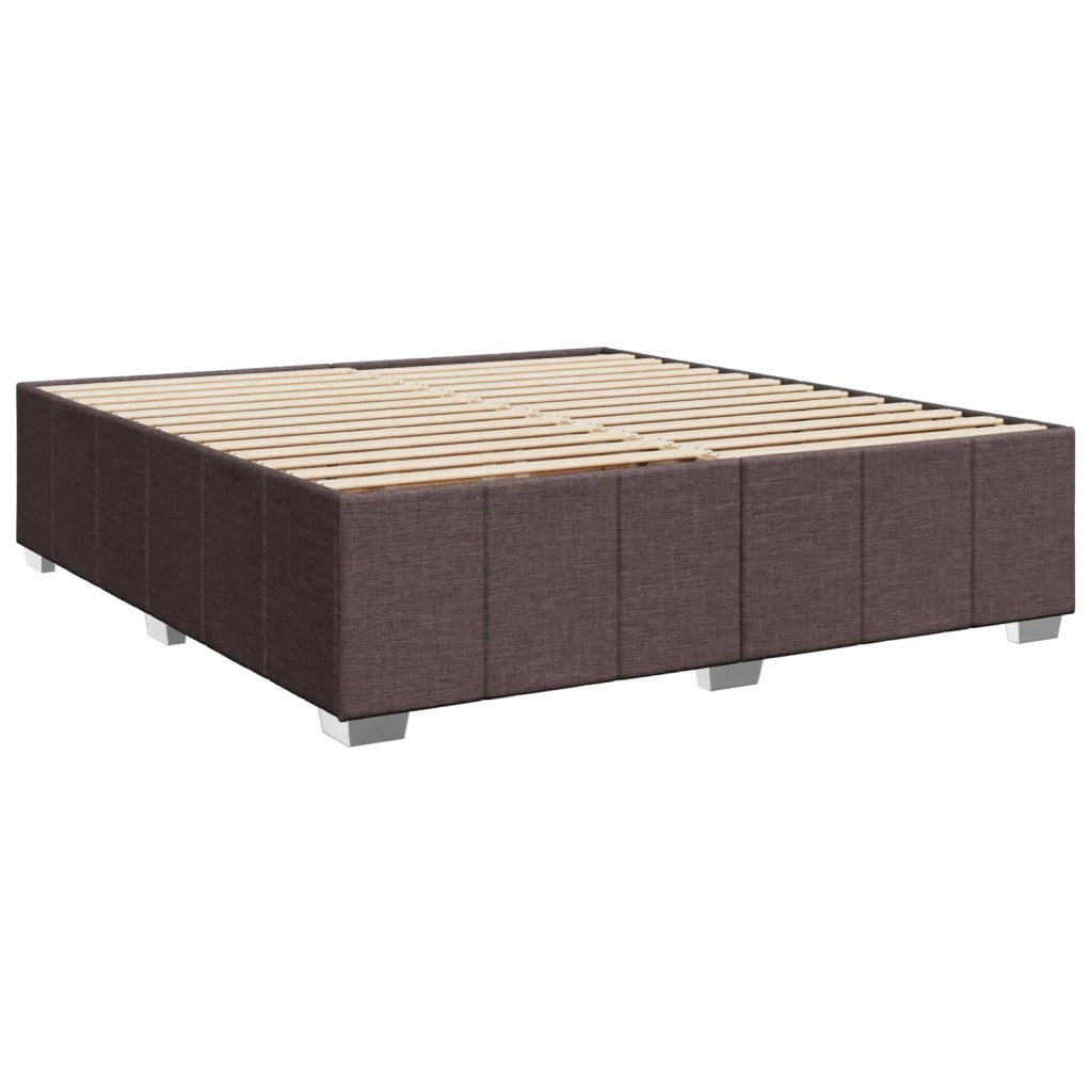 Letto box spring con materasso Marrone Scuro 200 x 200 cm 3451286