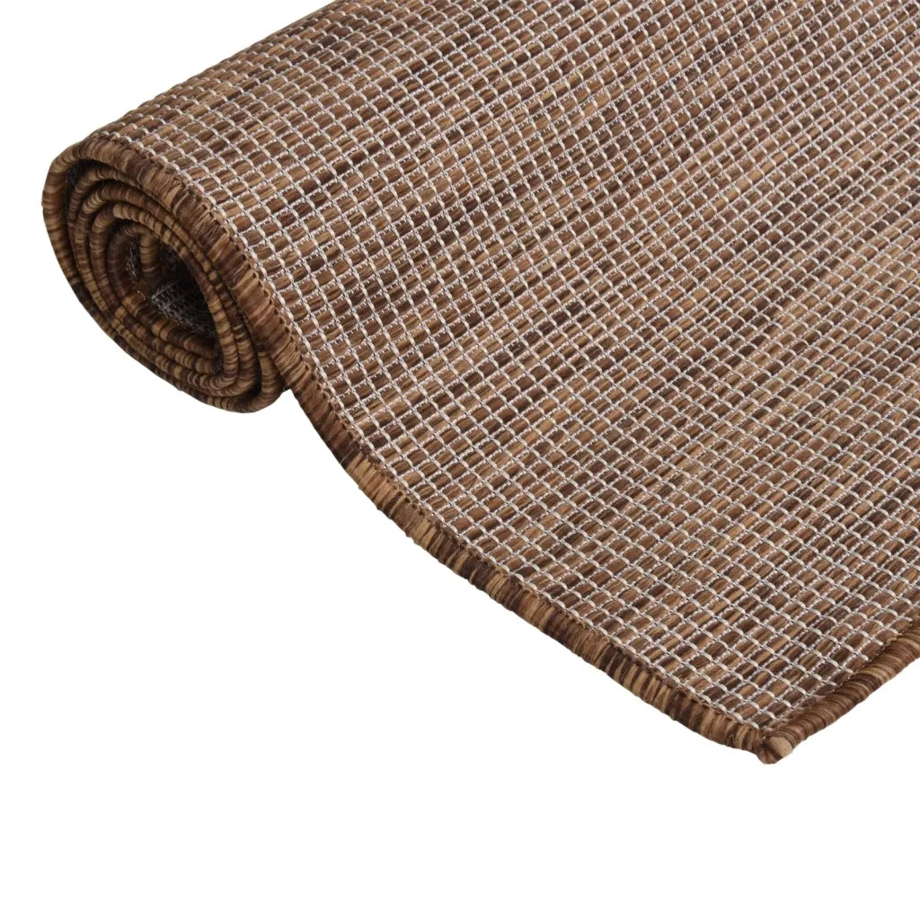 Tappeto da Esterni a Tessitura Piatta 200x280 cm Marrone cod mxl 70886