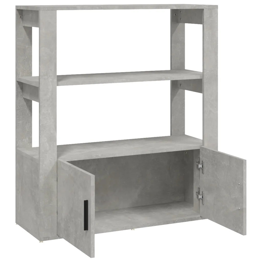 Credenza Grigio Cemento 80x30x90 cm in Legno Multistrato cod mxl 17461