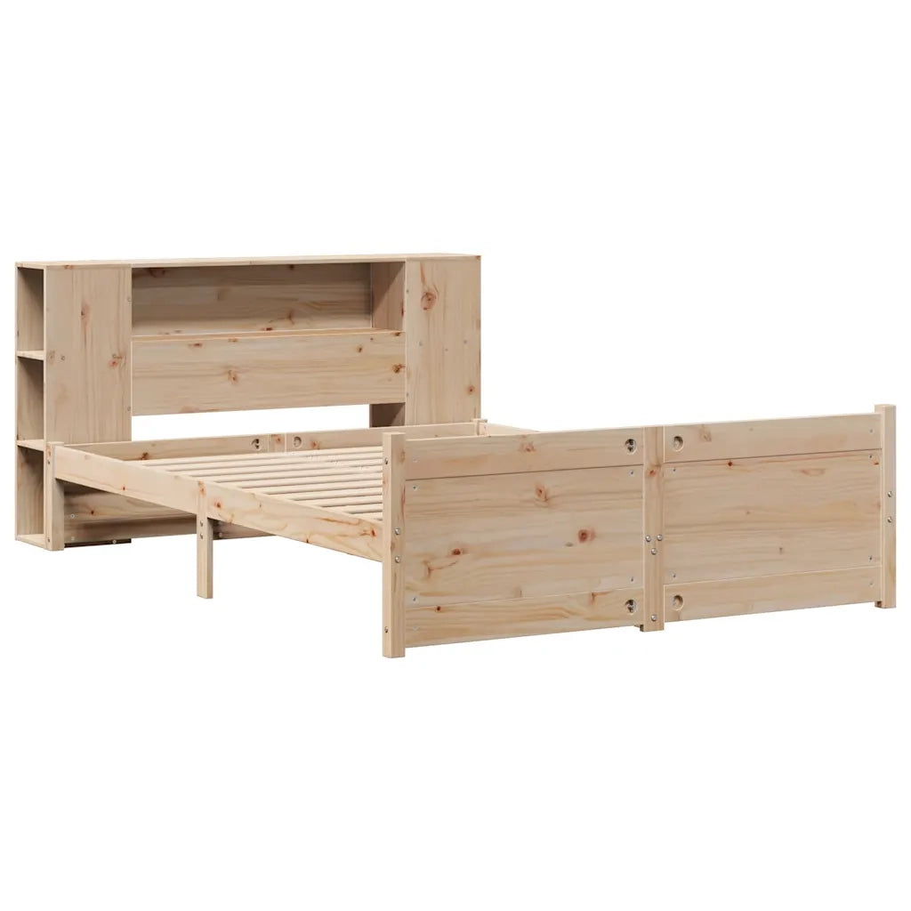 Letto Libreria senza Materasso 120x200cm Legno Massello di Pino 3322435