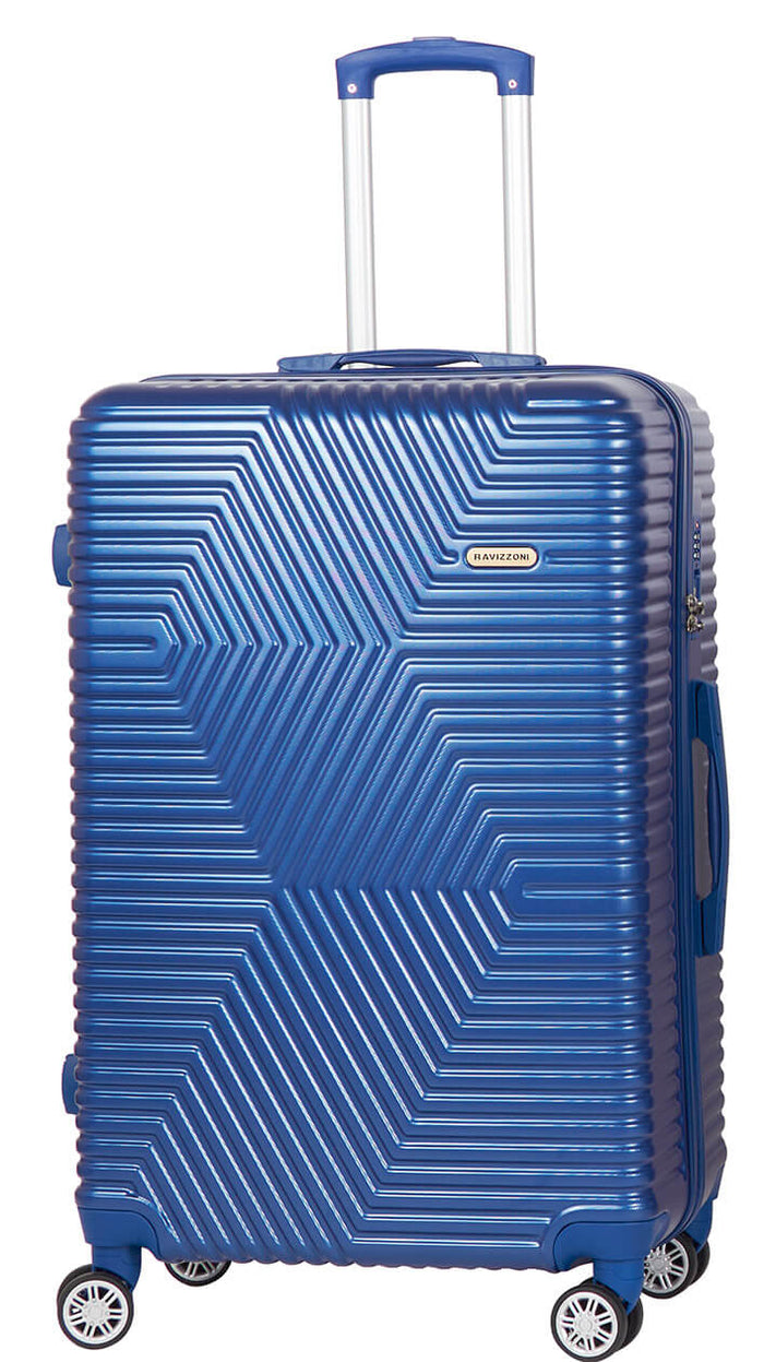 Set 3 Valigie Trolley Rigide in ABS 4 Ruote TSA Ravizzoni Haiti Blu
