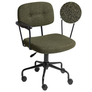 Sedia da ufficio verde scuro bouclé girevole regolabile in altezza con braccioli Ufficio domestico Studio Tradizionale