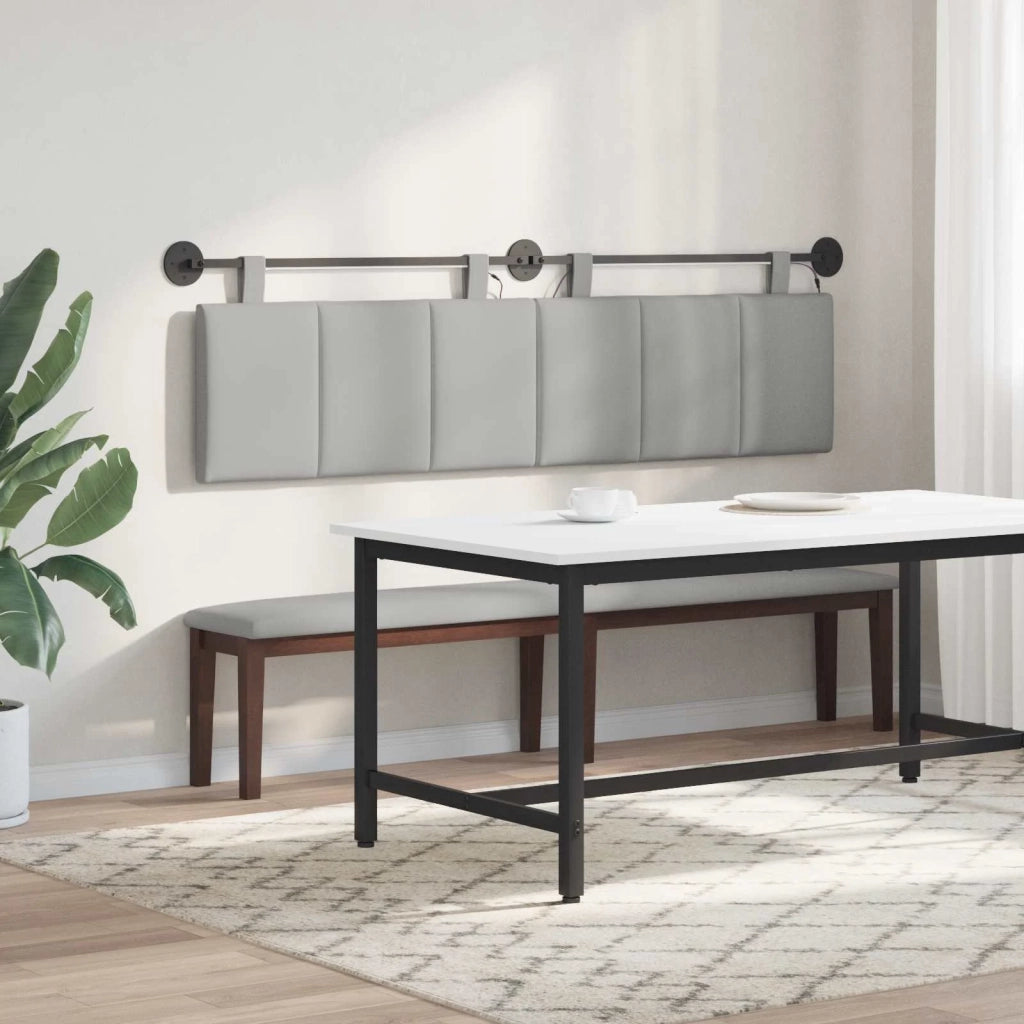 Testiera | Testata sospesa Con luce LED Grigio Nuvola Tessuto