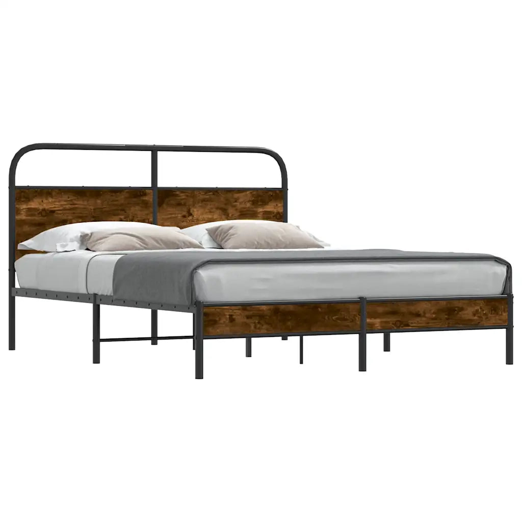 Giroletto senza Materasso-Struttura Letto Rovere Fumo 150x200 cm in Truciolato 706713