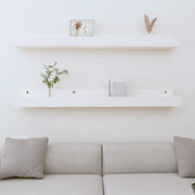 Mensole da Parete 2 pz Bianco 110x12x9cm Legno Massello di Pino cod mxl 32786