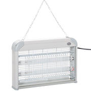 Zanzariera Elettrica 2 Lampade LED 20W Bianco e Grigio