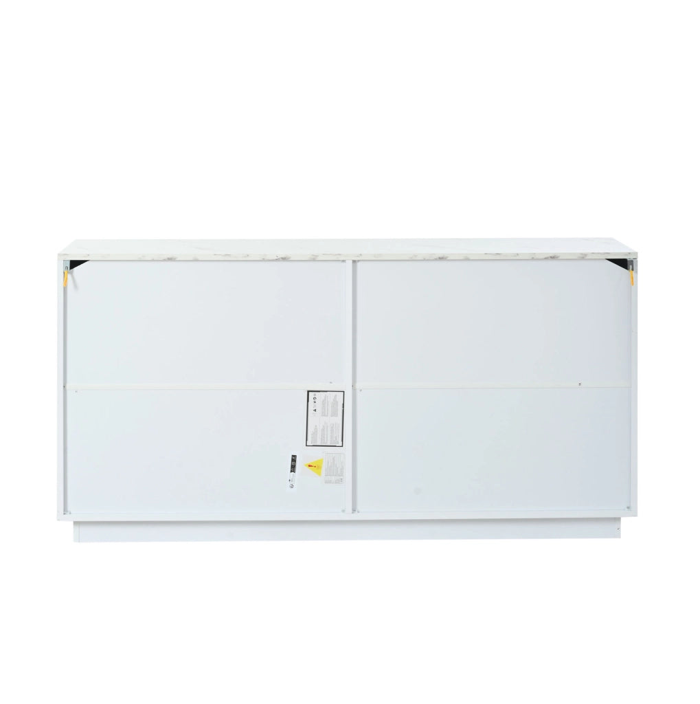 Credenza moderna 140 cm bianca e oro con 4 ante