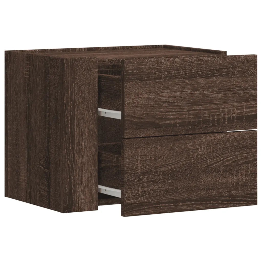 vidaXL Comodino a Muro Rovere Marrone 45x30x35 cm
