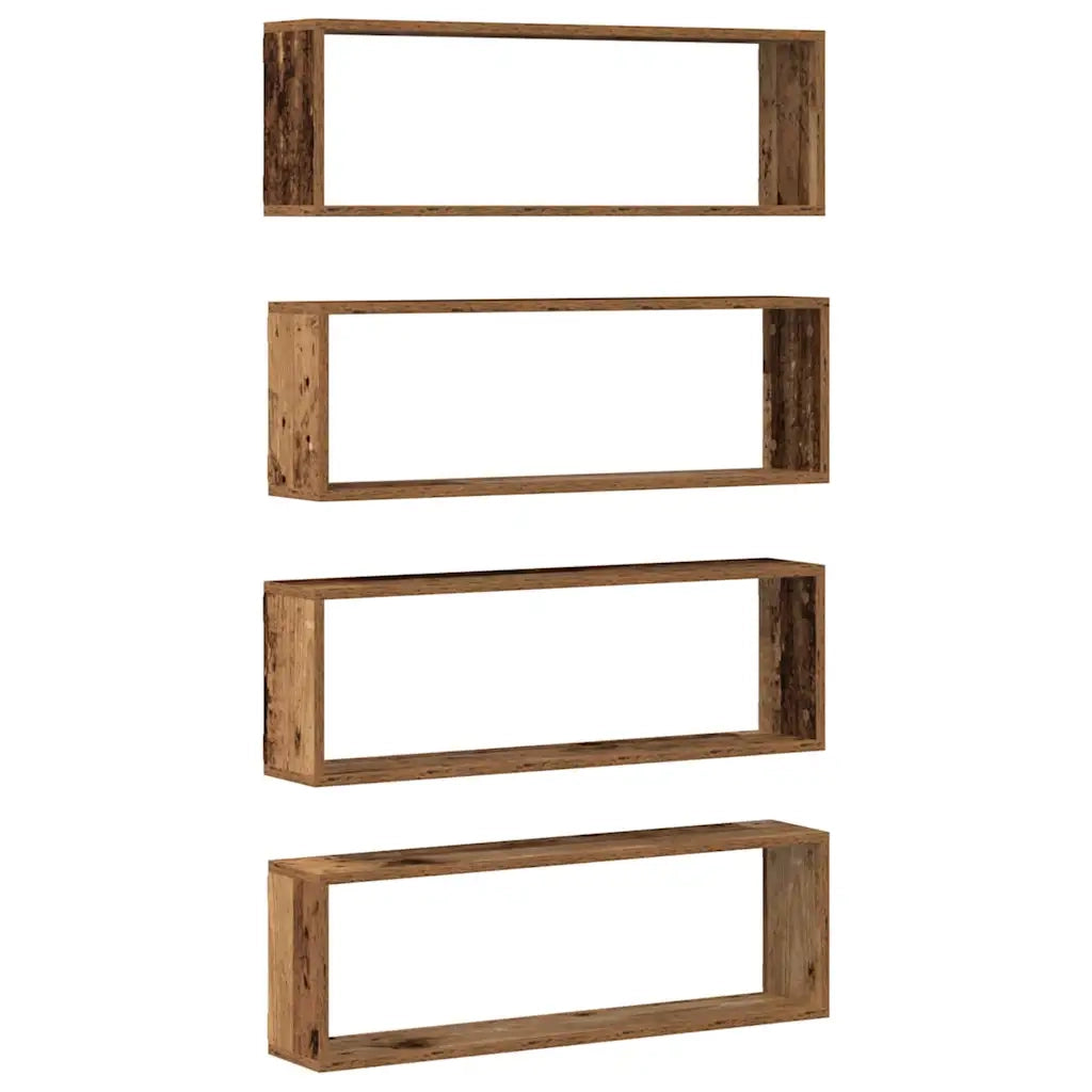 Scaffali da parete 4 pcs Legno vecchio 80 x 15 x 26 cm 862640