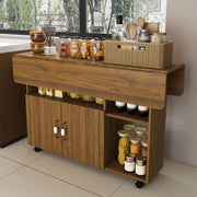 Tavolo pieghevole 3 in 1 mobile in MDF noce