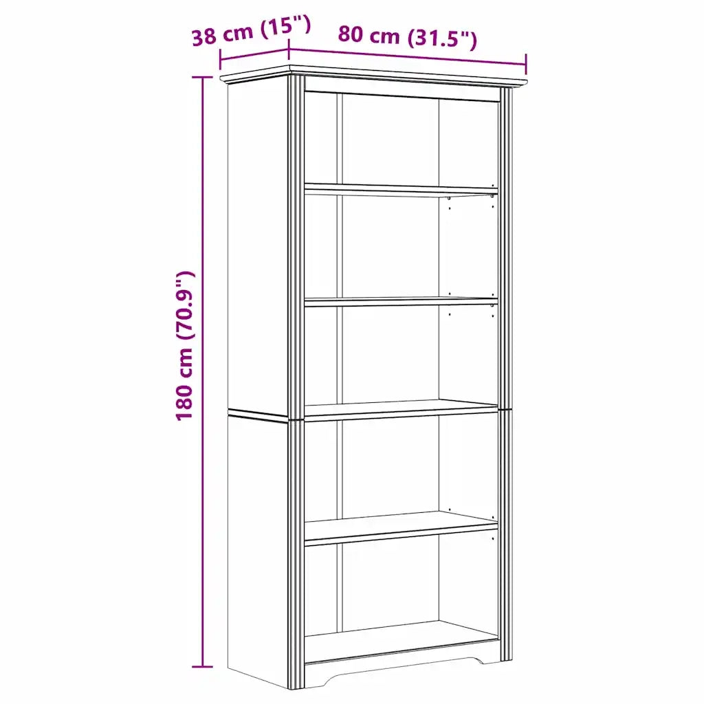 Libreria BODO Marrone miele 82 x 40 x 173 cm Legno multistrato