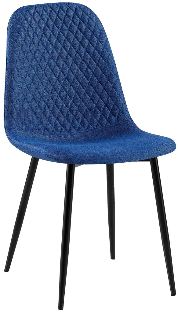 Sedia Giverny con cuciture decorative Tessuto,blu