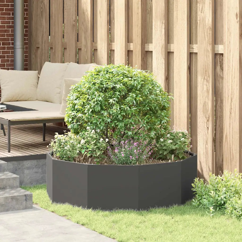 Fioriera | Cassetta per fiori | Vaso Nero 120 x 120 x 35 cm Acciaio