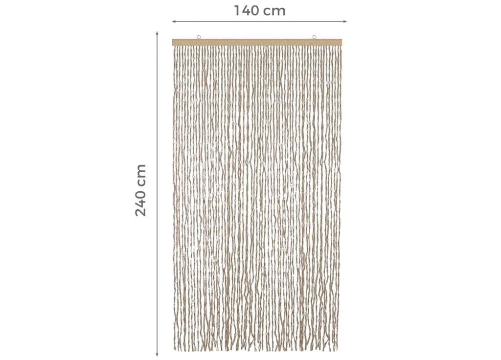 Tenda Antimosca Antirumore Caduta Pannello Porta Finestra Casa Mais - 140X240 - Naturale