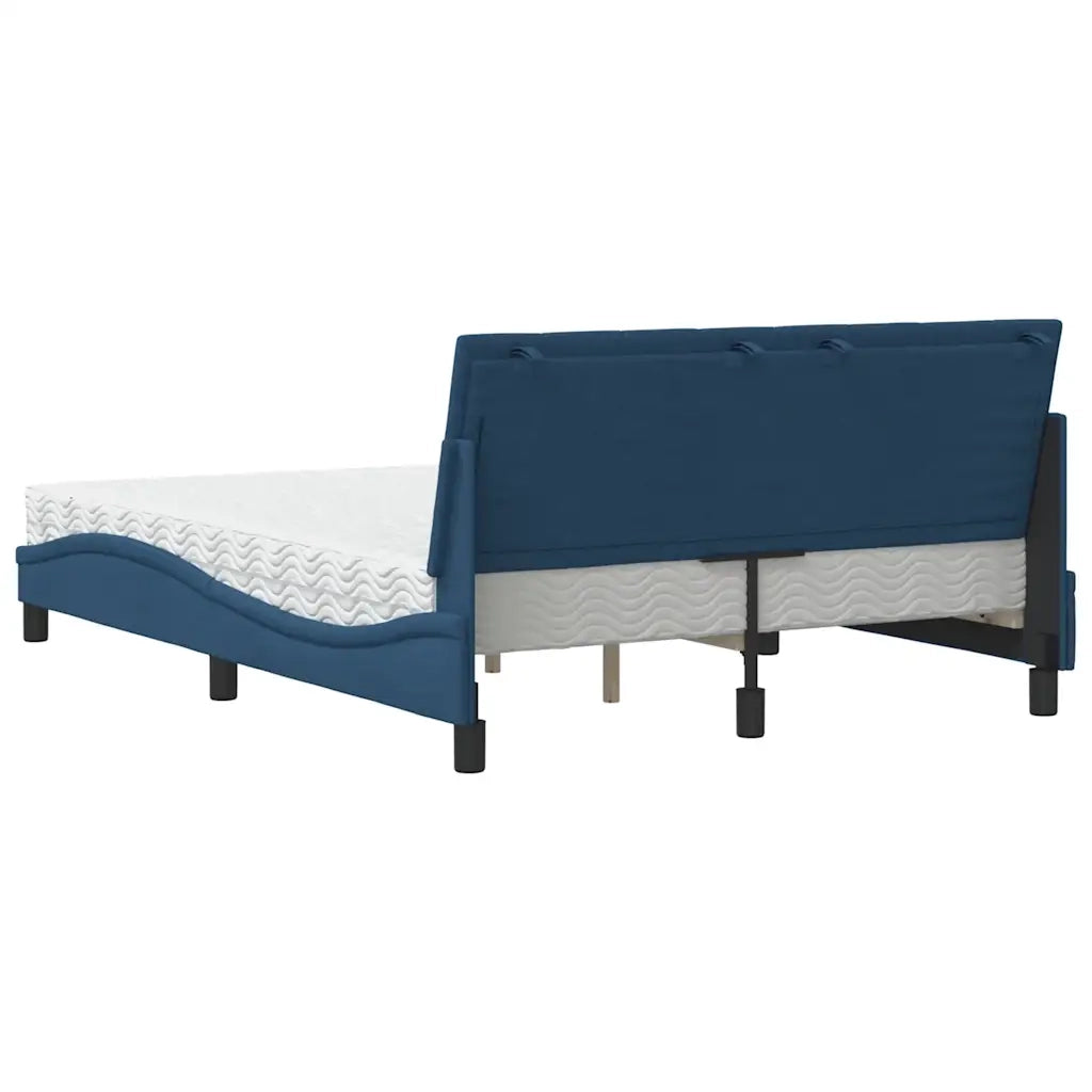 Letto con Materasso Hanko Blu 120x200 cm in Tessuto