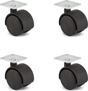 Set di ruote per mobili da 4 - 40 mm ruote di plastica con piastra di sterzo - interni ed esterni - facile da montare