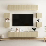 Set Porta TV 10 pz Rovere Sonoma in Truciolato cod mxl 11917
