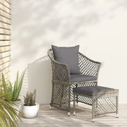 Set di Divani da Giardino 2 pz con Cuscini in Polyrattan Grigiocod mxl 95483