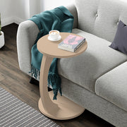 Tavolino da Divano Holeby con Rotelle e Piano Rotondo - Colore Cappuccino [en.casa]