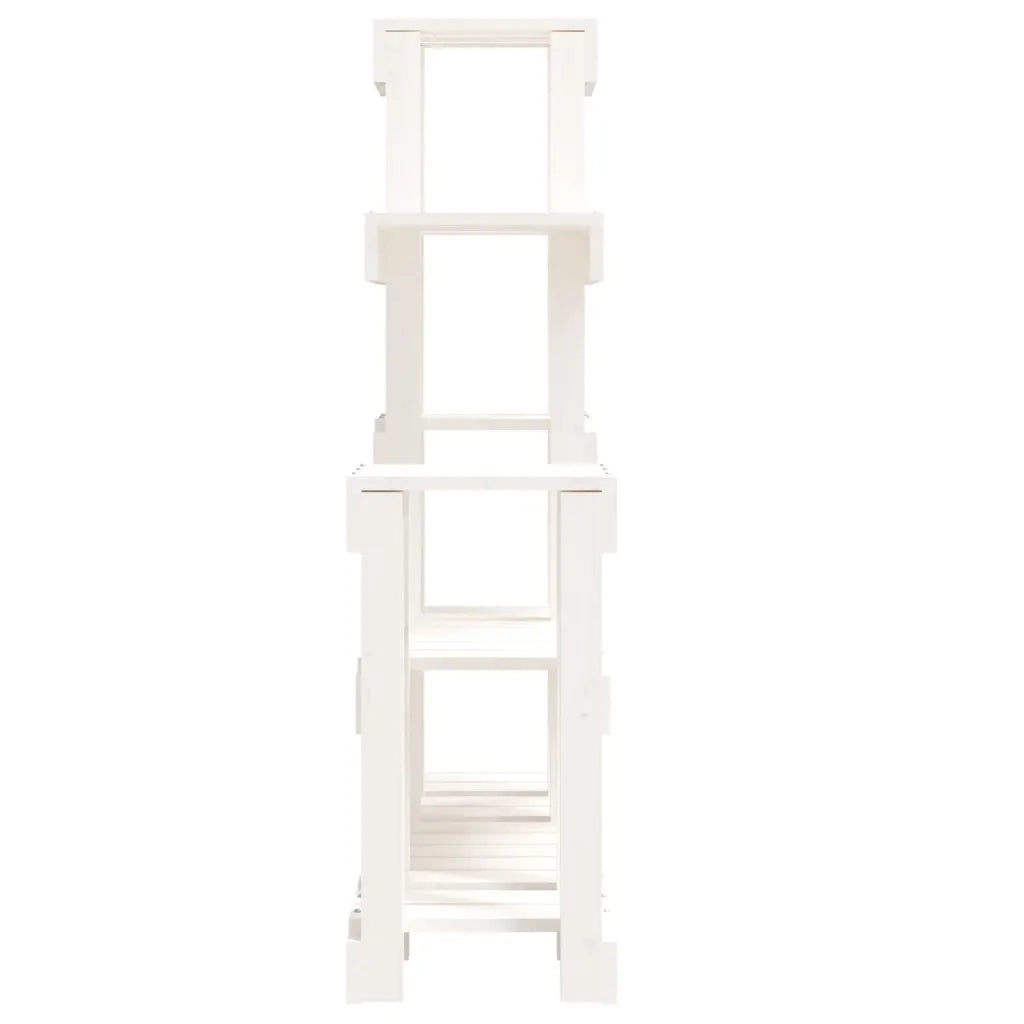 Supporto per Piante Bianco 92x25x97cm Legno Massello di Pino 822103