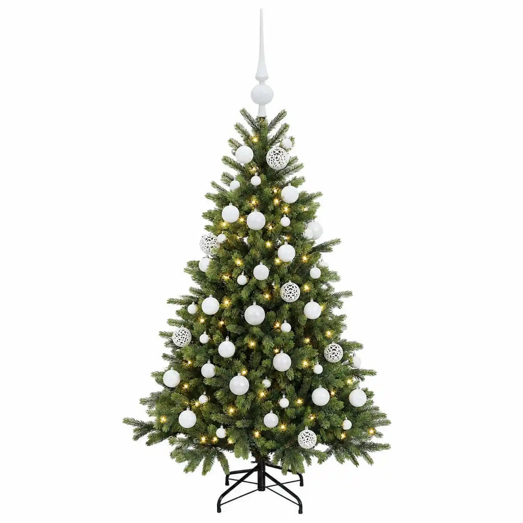 Albero di Natale artificiale con palline 150 cm 150 LED 3466082