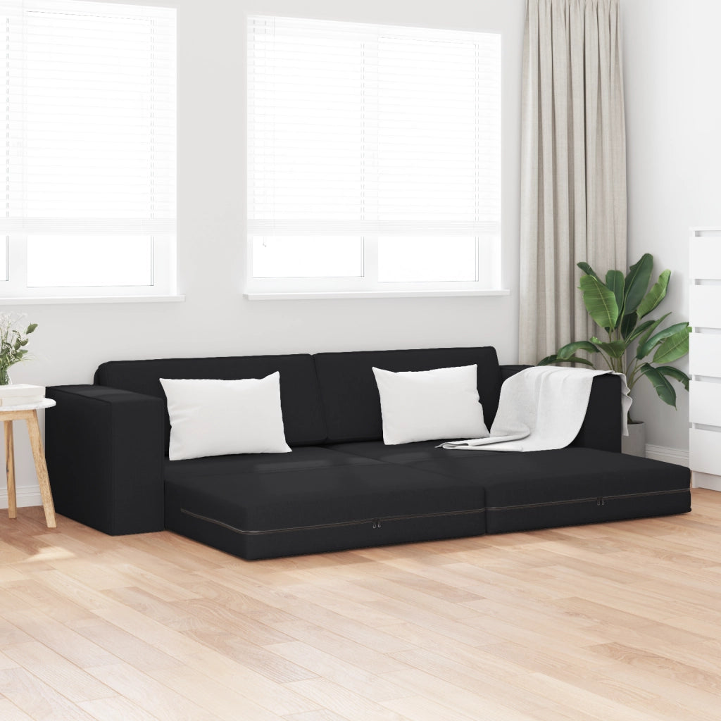 Divano Letto 2 in 1 Nero 245x150x60.5 cm Tessuto