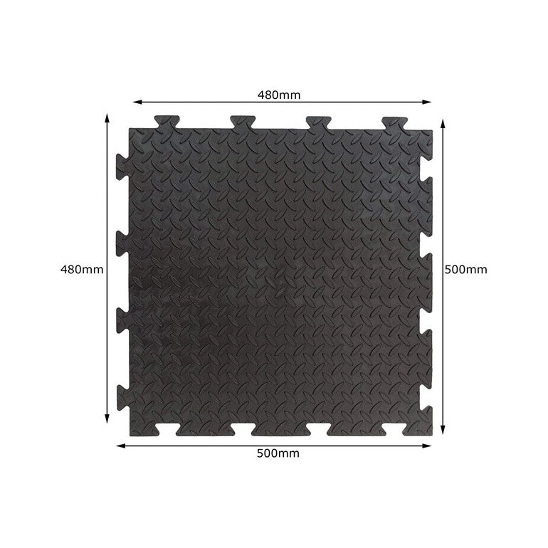 SET DA 4 PEZZI Piastrella morbida antiscivolo in PVC 50 x 50 cm con finitura "chicchi di riso"