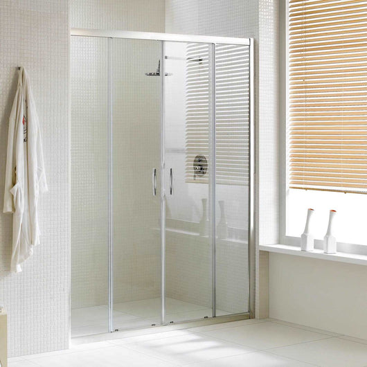 Porta Parete Doccia 160 cm 2 Ante Scorrevoli in Cristallo Trasparente 6mm H198 Fosterberg Viborg