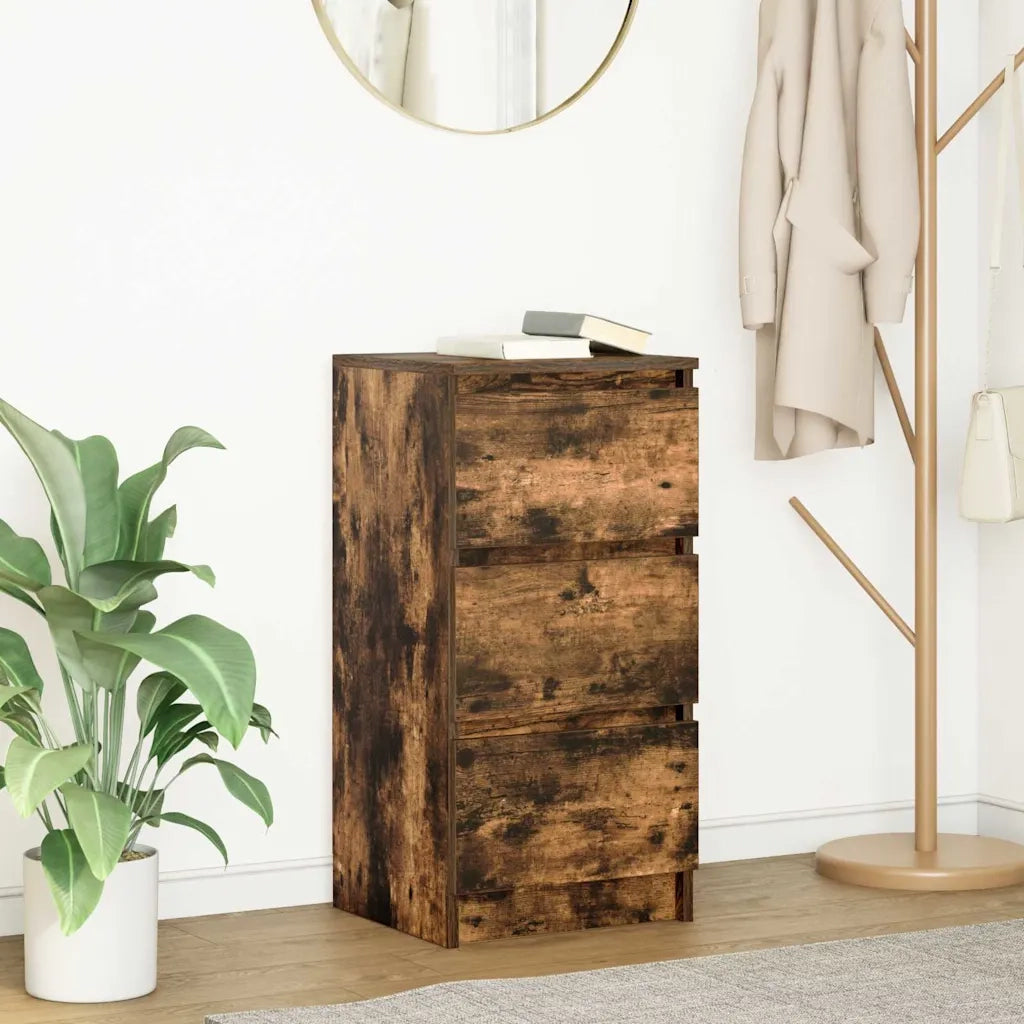 vidaXL Credenza Rovere Fumo 37,5x35x76 cm in Legno Multistrato