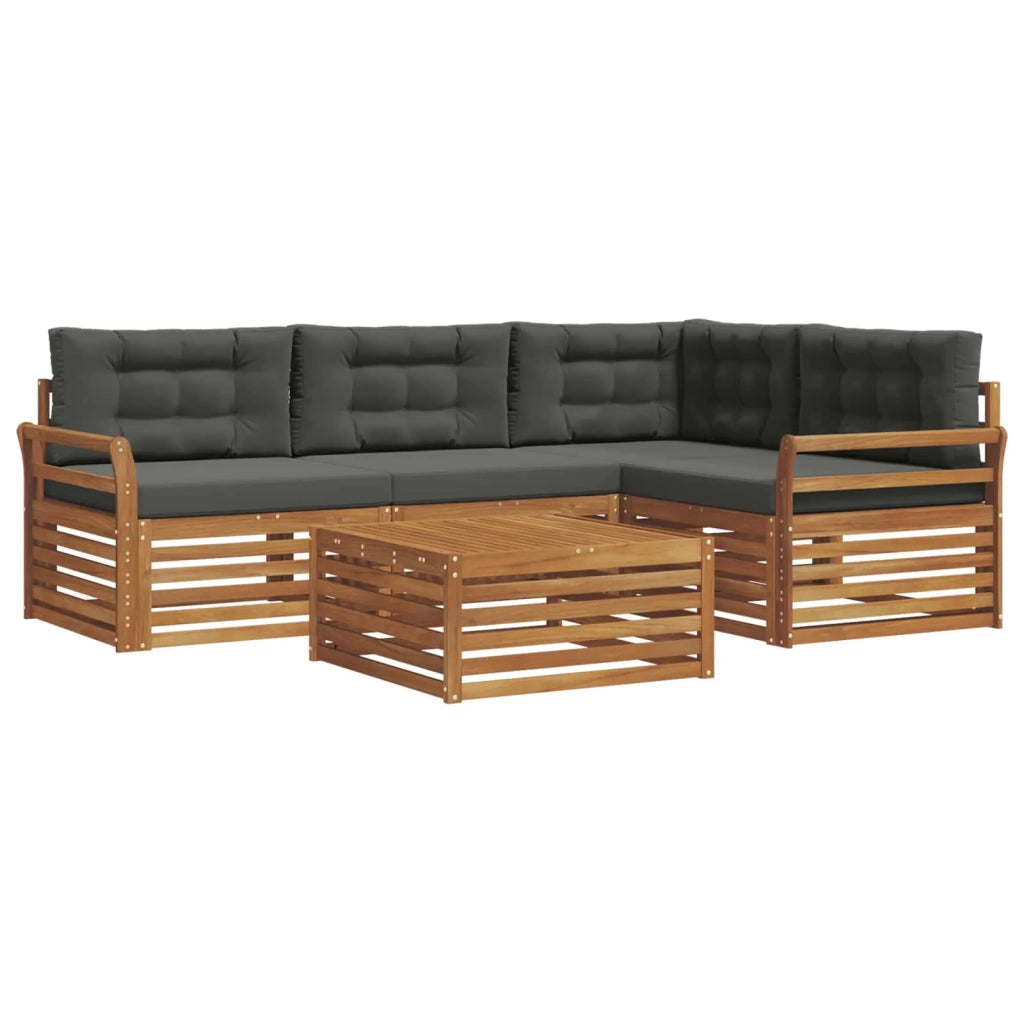 Set di divani da esterno con cuscino 5 pcs Naturale e Antracite 3373422