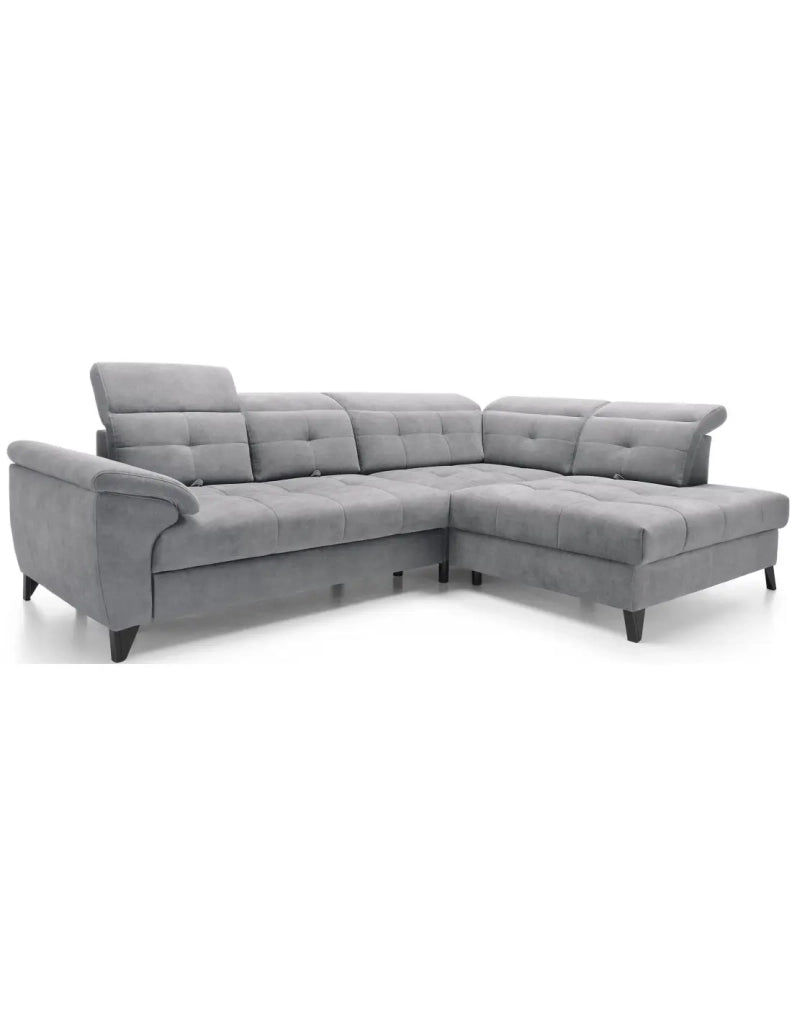 Divano ad angolo Grigio 5 posti angolo destro design moderno INFERNO