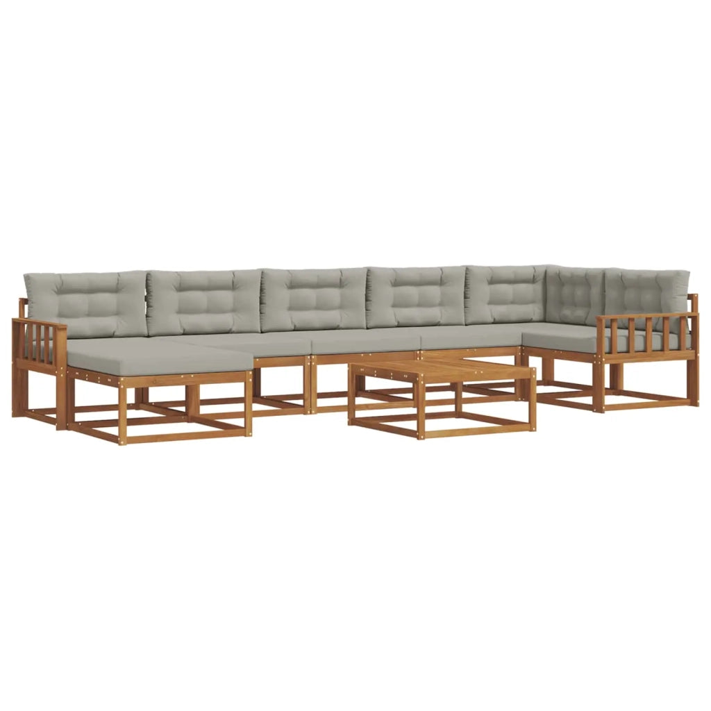 Set di divani da esterno 8 pcs Grigio Naturale e Chiaro 3367924