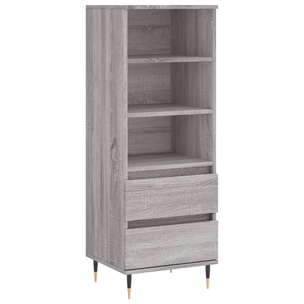 Buffet credenza cassettiera armadio mobile contenitore organizer cucina soggiorno salotto rovere Sonoma alto 40 x 36 x 110 cm legno ingegnerizzato grigio 02_0035359