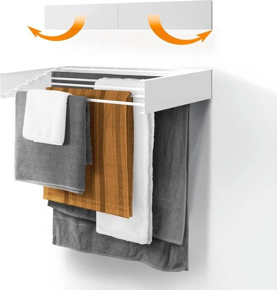 Montaggio a muro per interni ed esterni - retraibile - pieghevole - spazio risparmiante - design compatto e sottile - bianco - 100 cm