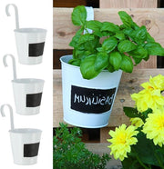 Set di vasi per piante 3/6 pezzi bianchi diametro 15 cm altezza 5 cm vaso per erbe vaso per piante da appendere (1 x set di 3 vasi per piante con tavolo)