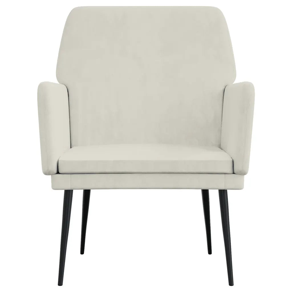 Poltrona | Sedia Relax Crema 62x79x79 cm Velluto