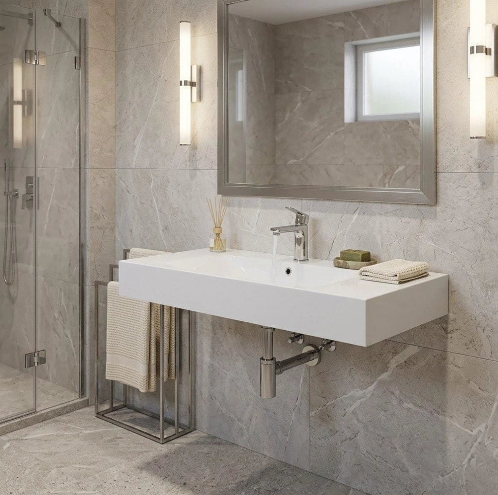 Lavabo sospeso 60 cm Rak Ceramics DES con foro rubinetto Bianco Alpino