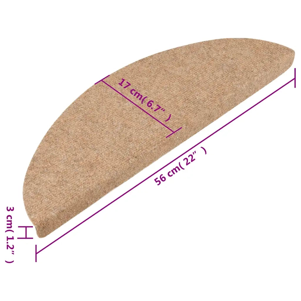 Tappetini Autoadesivi per Scale 10 pz | Gradini per Scale Beige 56x17x3 cm
