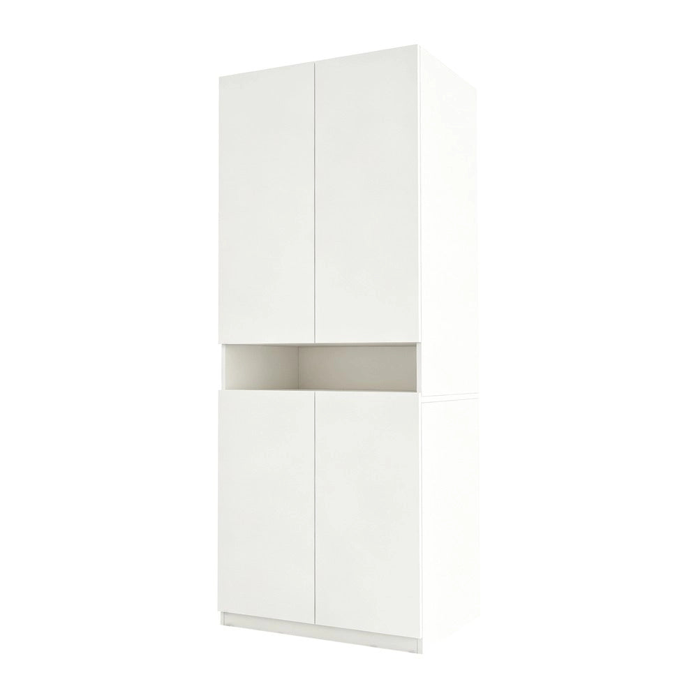 Armadio singolo con appendiabiti e ripiani ¨C Minimal ¨C Bianco, legno, 70x55x180 cm
