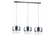 Lampadario pendente Reality Quan cromato 3 luci vetro E27